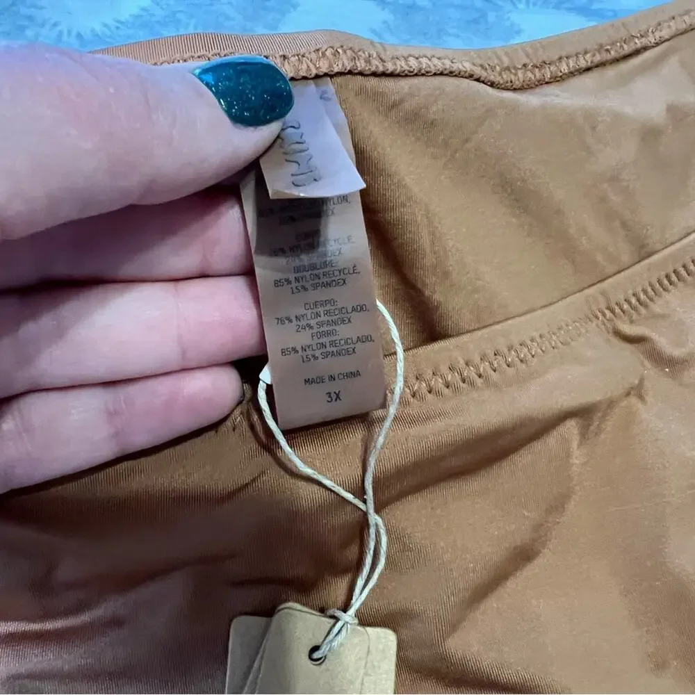 NWT‎ Skims Dipped Tie Bikini Bottoms Almond 3X